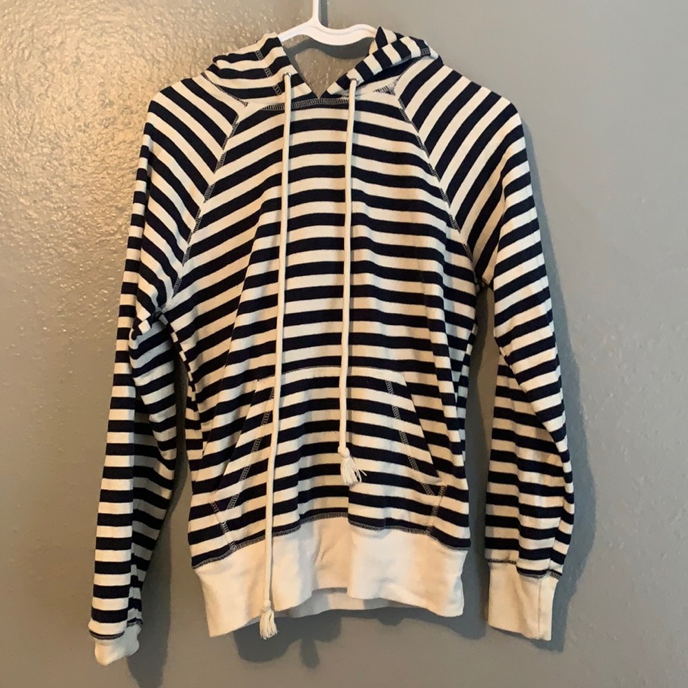 Navy and White Stripped Sweatshirt